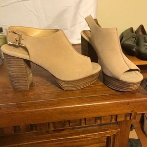 Michael Kors heeled peep toe sling back bootie